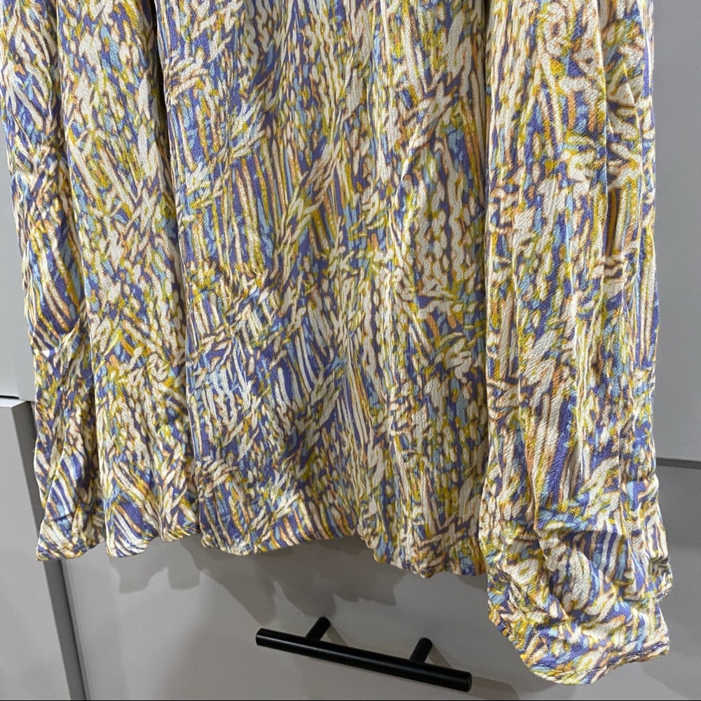 Final Touch Maxi Shift Dress Rayon Blue Orange Multi Medium - Picture 7 of 8
